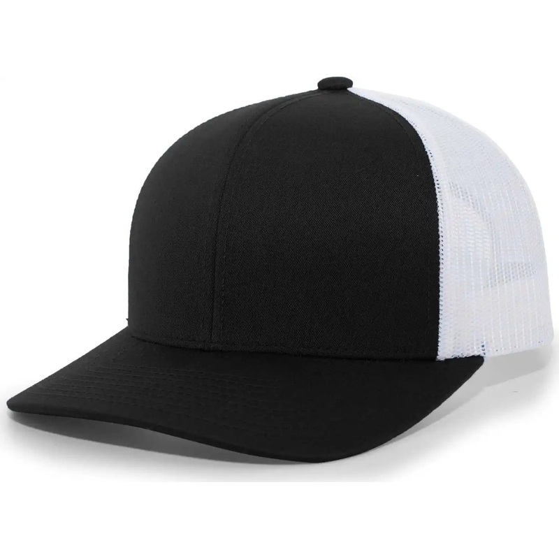 Pacific Headwear 104C Trucker Snapback Cap – Black White