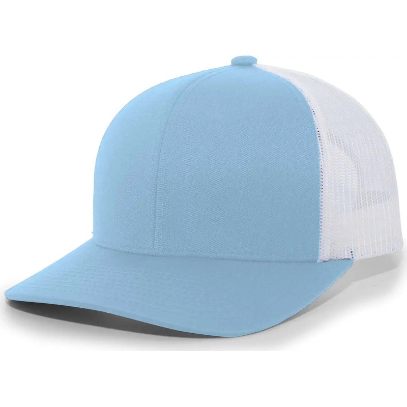 Pacific Headwear 104C Trucker Snapback Cap – Columbia Blue White