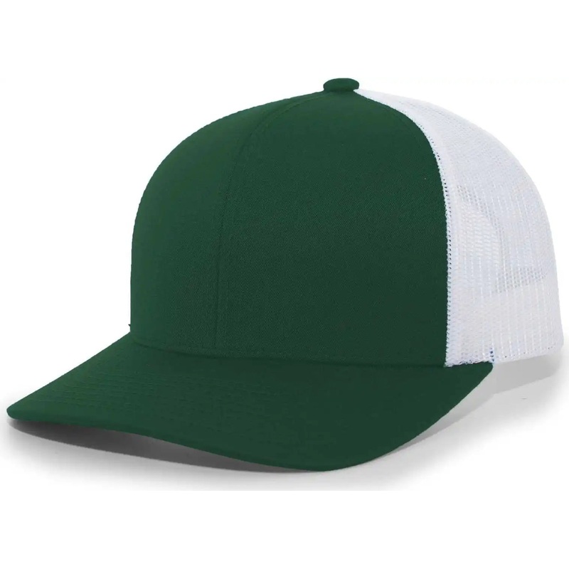 Pacific Headwear 104C Trucker Snapback Cap – Dark Green White