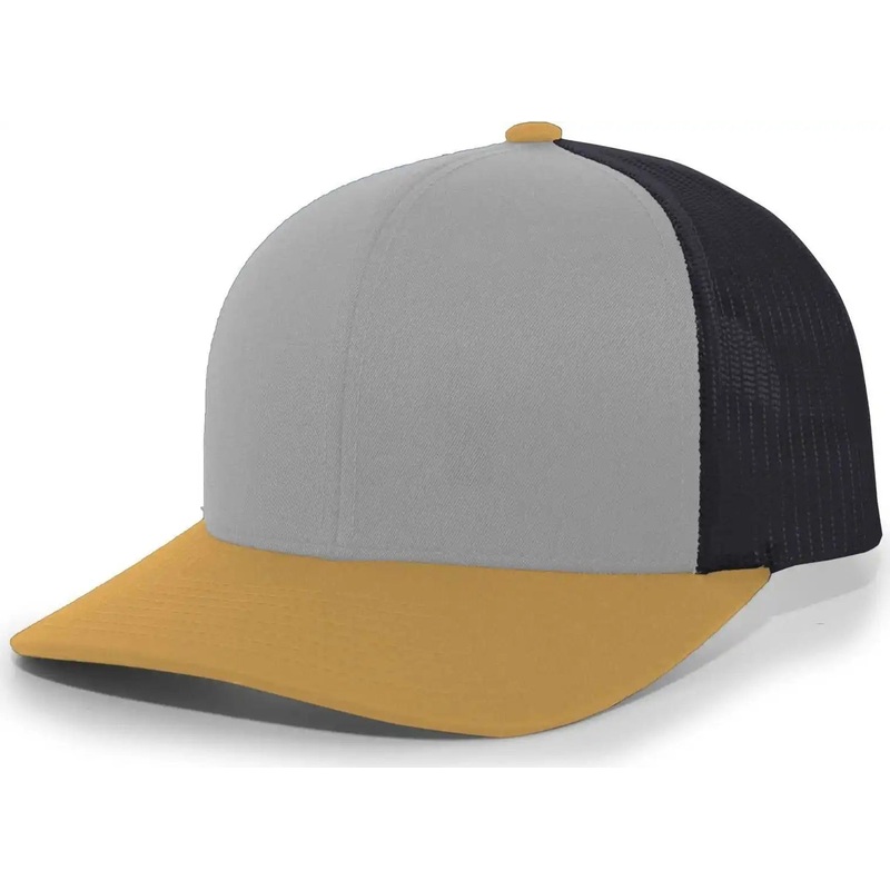 Pacific Headwear 104C Trucker Snapback Cap – HeatherGrey LtCharcoal AmberGo