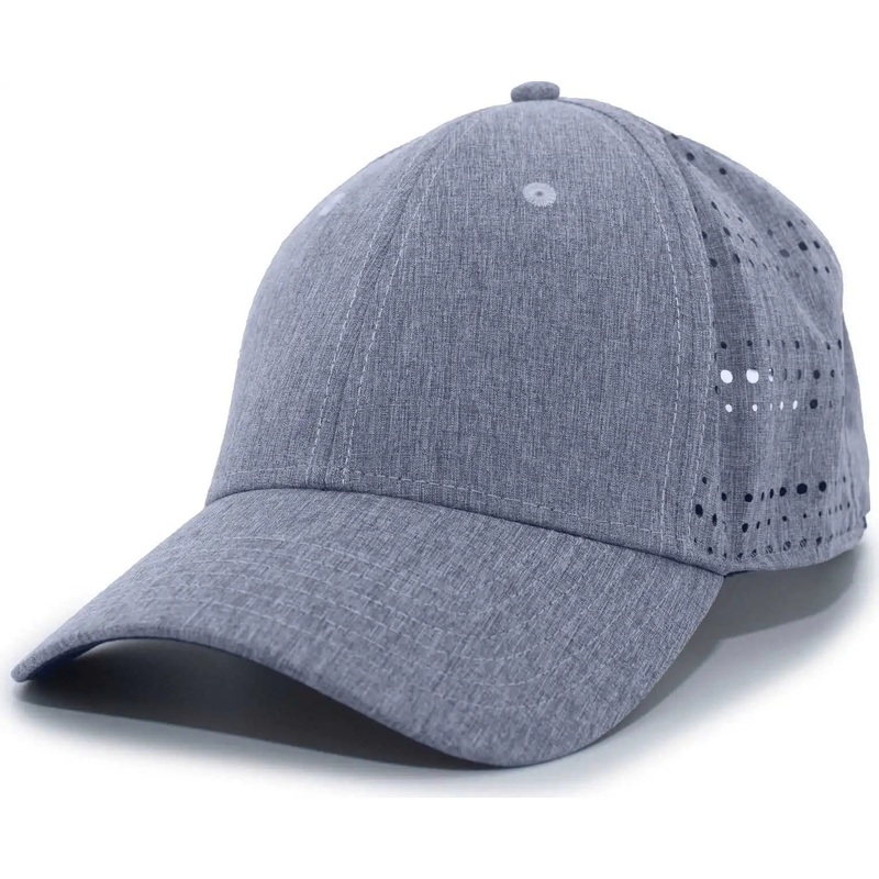 Pacific Headwear 747 Perforated Hook-and-Loop Cap – Chambray Heather