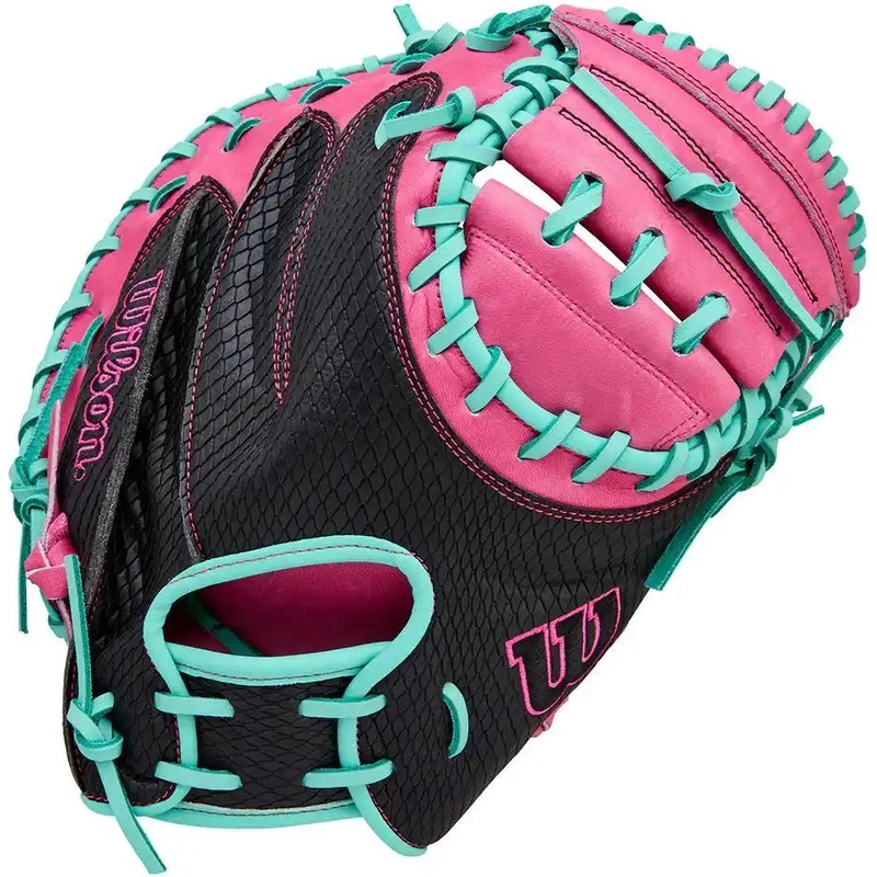 Wilson A1000 CM33 33.00 Catcher’s Mitt WBW10396633 – Flamingo Seafoam Black