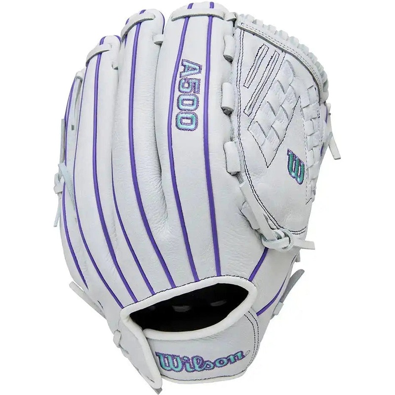 Wilson A500 Siren 12.50 Youth Outfield Fastpitch Glove WBW103561125 – White Purple
