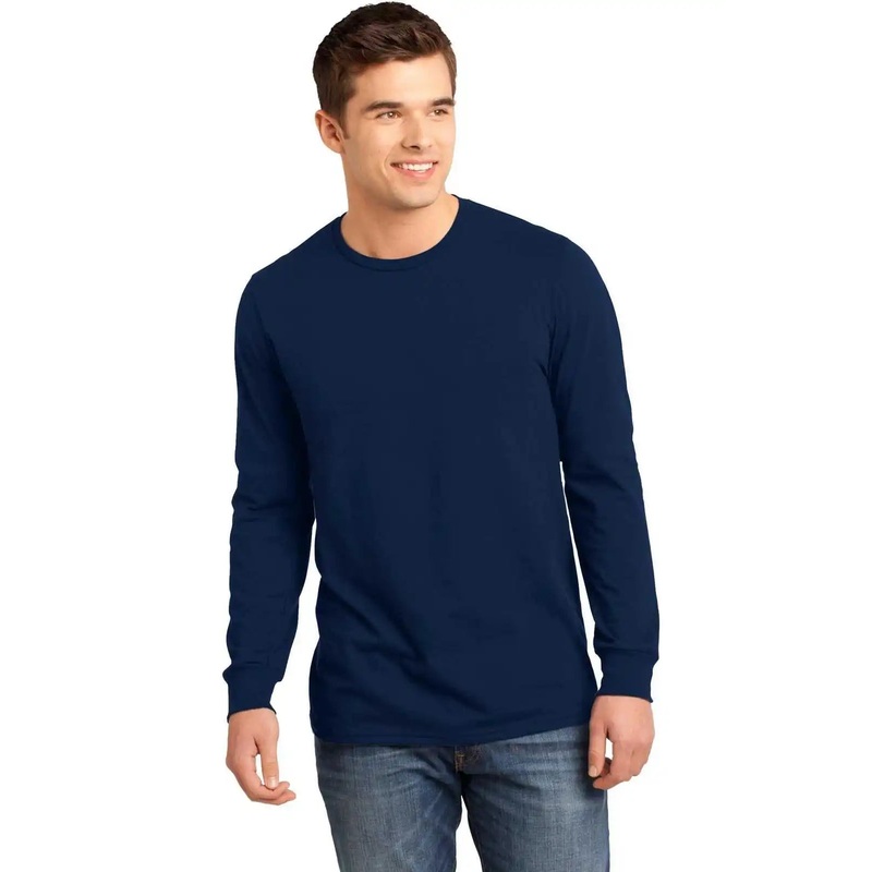 District DT5200 Young Mens The Concert Tee Long Sleeve – New Navy