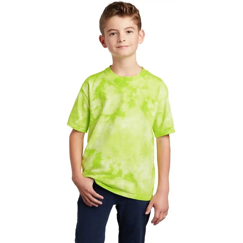 Port & Company PC145Y Youth Crystal Tie-Dye Tee – Lemon Lime