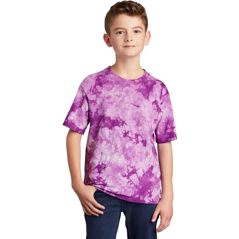 Port & Company PC145Y Youth Crystal Tie-Dye Tee – Purple