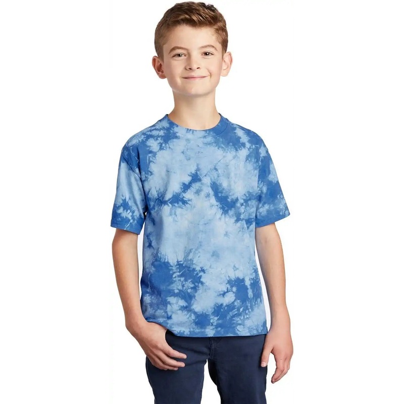 Port & Company PC145Y Youth Crystal Tie-Dye Tee – Sky Blue