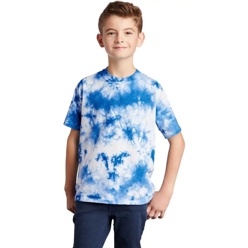 Port & Company PC145Y Youth Crystal Tie-Dye Tee – True Royal