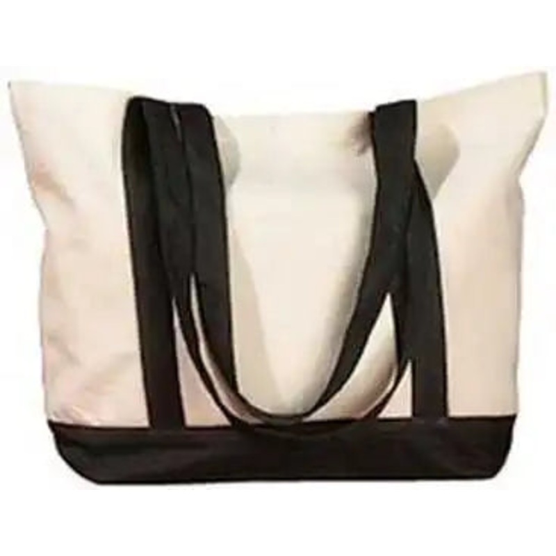 BAGedge BE004 Canvas Boat Tote – Natural Black