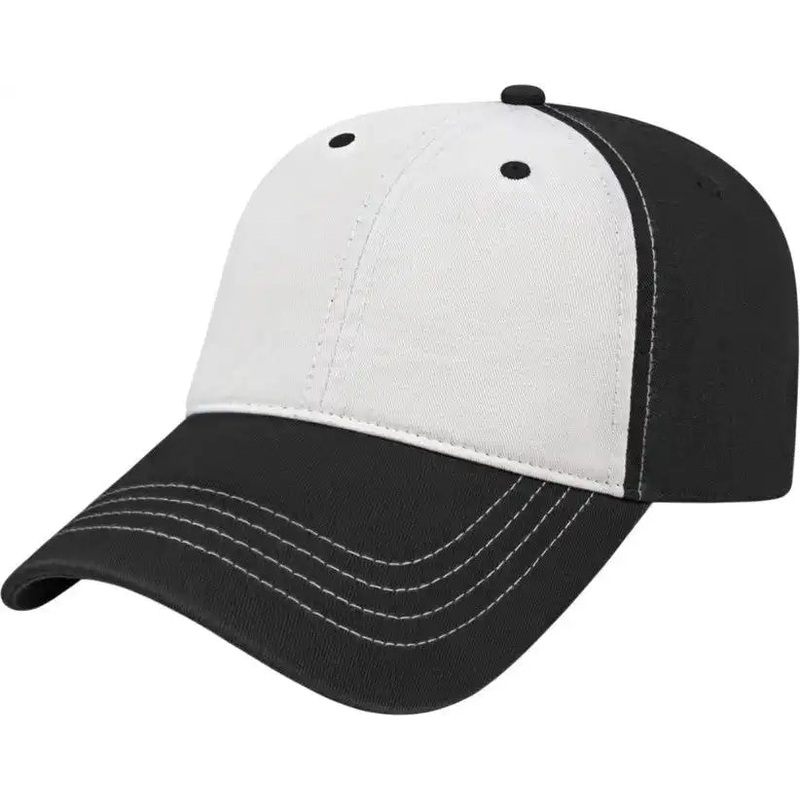 Cap America I1002 Relaxed Golf Cap – White Black