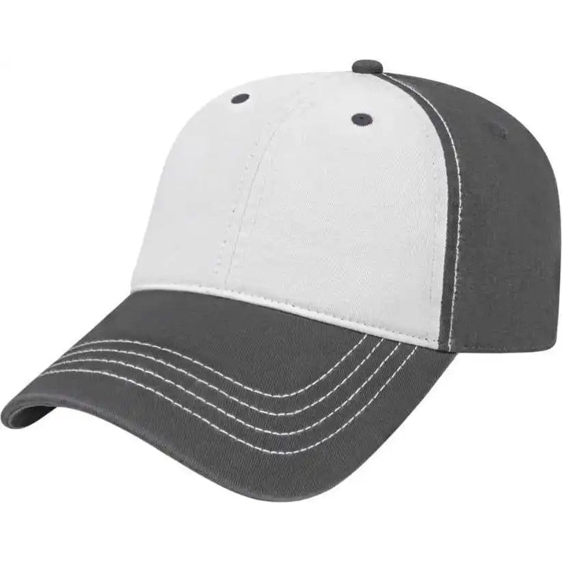 Cap America I1002 Relaxed Golf Cap – White Dark Gray