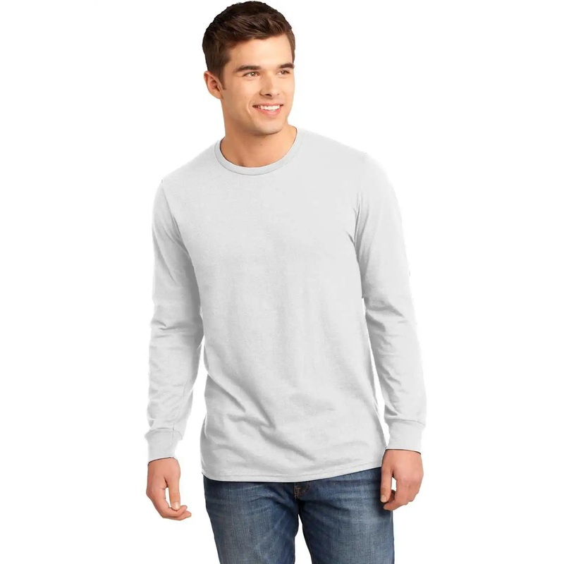 District DT5200 Young Mens The Concert Tee Long Sleeve – White