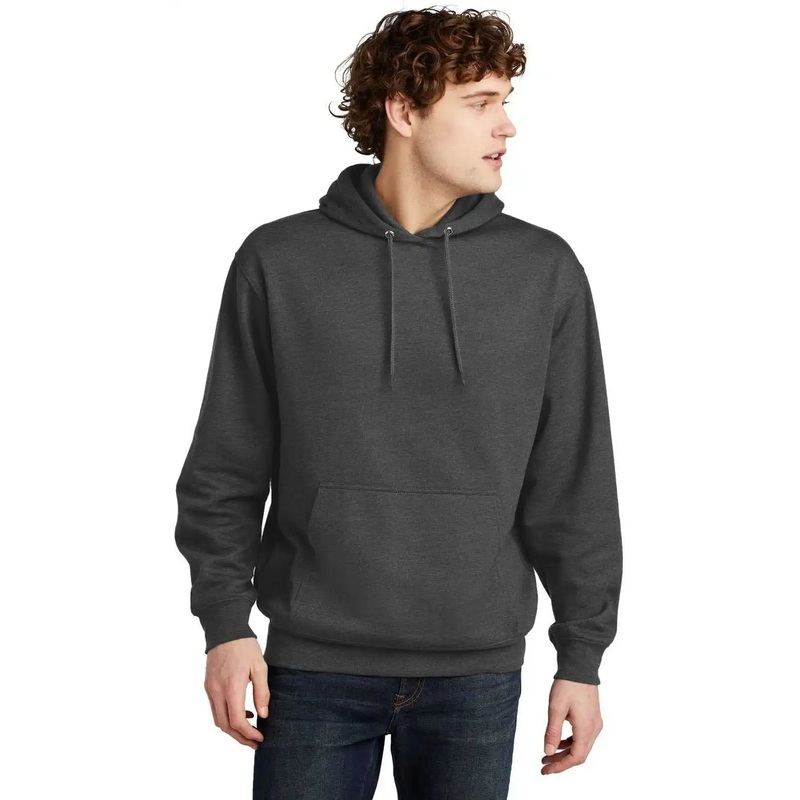 Port & Company PC79H Fleece Pullover Hooded Sweatshirt – Dark Heather Gray