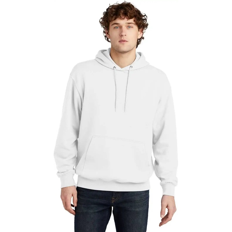Port & Company PC79H Fleece Pullover Hooded Sweatshirt – White