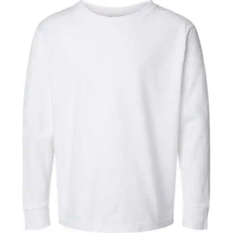 Comfortwash GDH275 Garment-Dyed Youth Long Sleeve T-Shirt – White