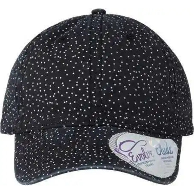 Infinity Her HATTIE Women’s Garment-Washed Fashion Print Cap – Black White Polka Dots