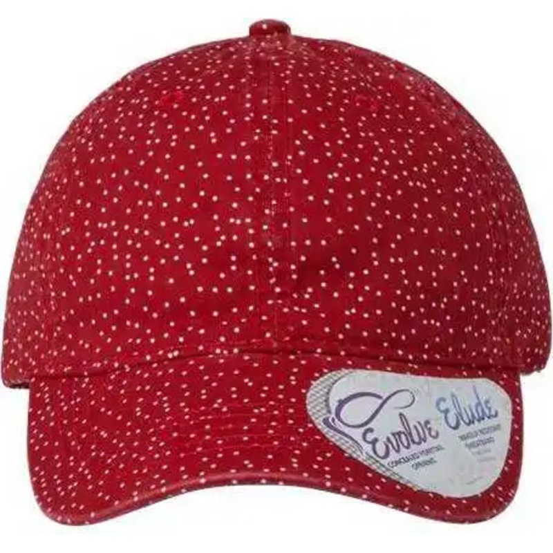 Infinity Her HATTIE Women’s Garment-Washed Fashion Print Cap – Red White Polka Dots