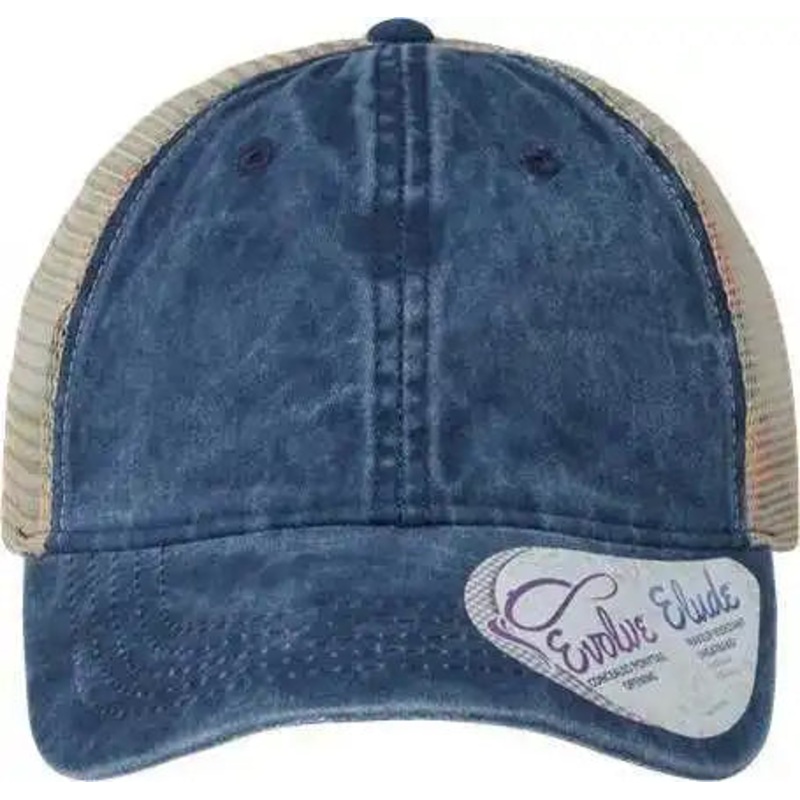 Infinity Her TESS Women’s Washed Mesh Back Cap – Navy Stripes