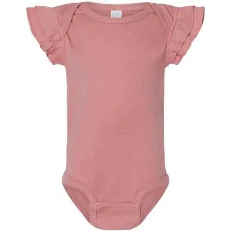 Rabbit Skins 4439 Infant Flutter Sleeve Baby Rib Bodysuit – Mauvelous