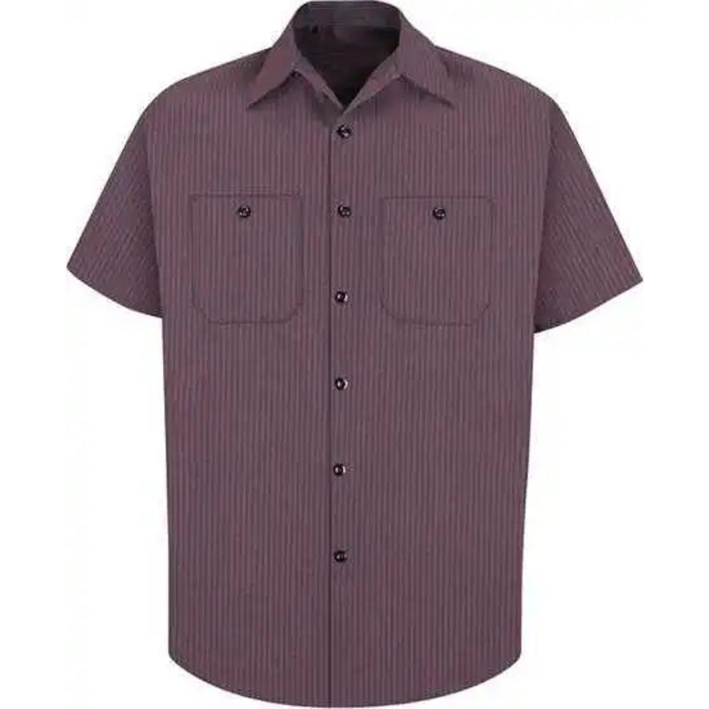 Red Kap SP24 Industrial Short Sleeve Work Shirt – RC – Charcoal Red