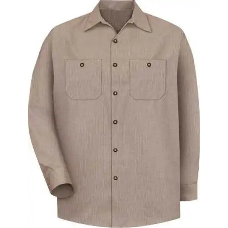 Red Kap SP14 Industrial Long Sleeve Work Shirt – KB-Khaki Black Microcheck