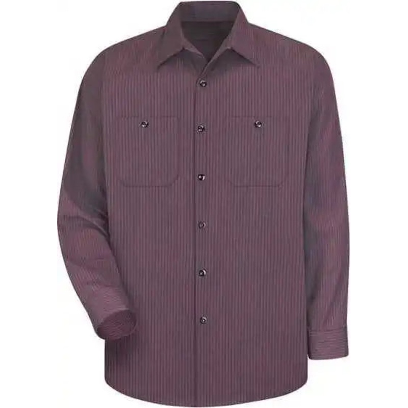 Red Kap SP14 Industrial Long Sleeve Work Shirt – RC – Charcoal Red