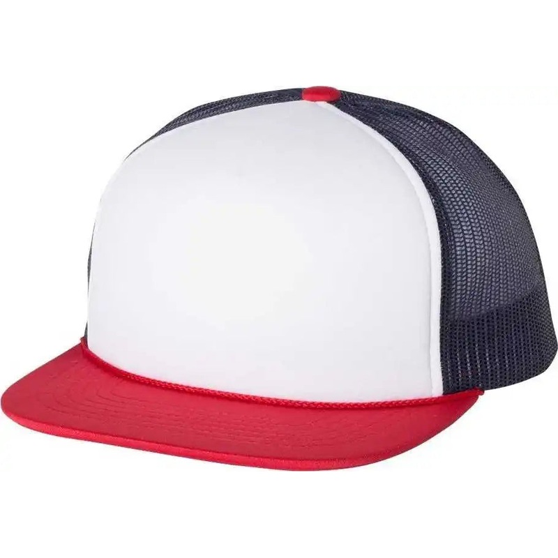 Richardson 113 Foam Trucker Caps – White Navy Red