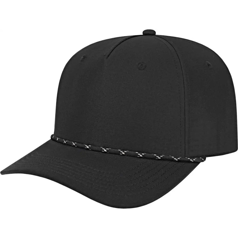 Cap America i7256 Athletic Rope Cap – Black White