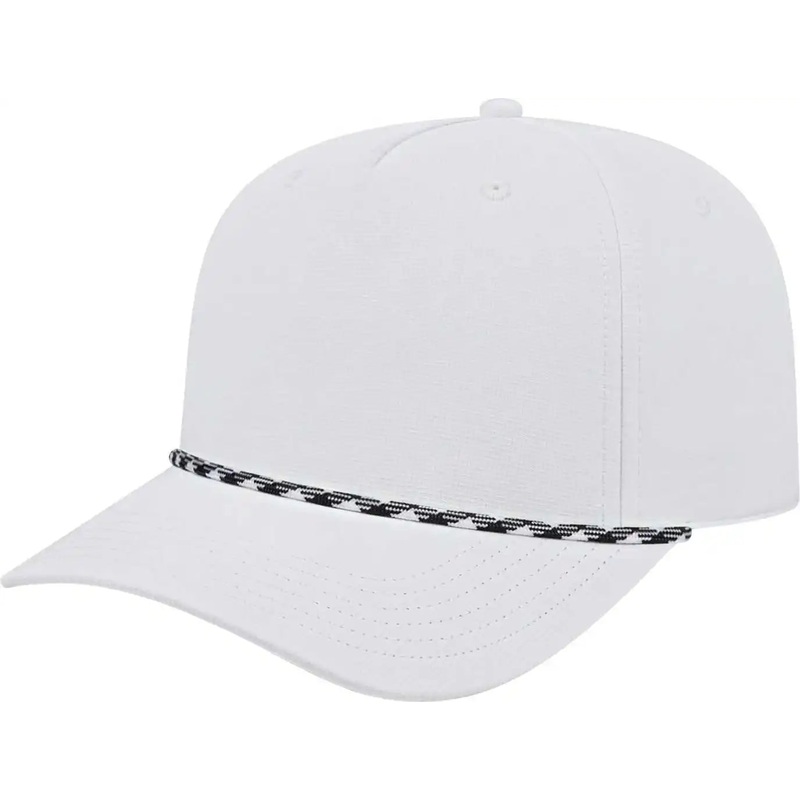 Cap America i7256 Athletic Rope Cap – White Black