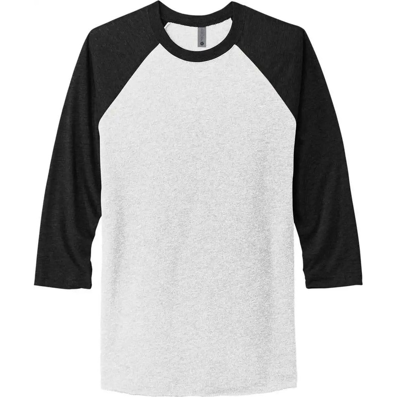 Next Level Apparel NL6051 Unisex Tri-Blend 3/4-Sleeve Raglan Tee – VTG Black/ Hthr White