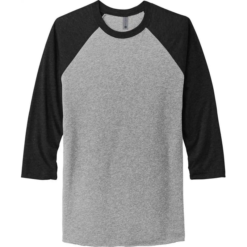 Next Level Apparel NL6051 Unisex Tri-Blend 3/4-Sleeve Raglan Tee – VTG Black/ Prem Hthr