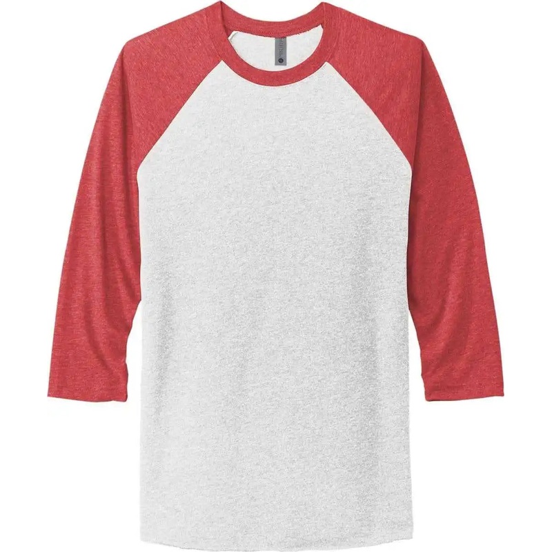 Next Level Apparel NL6051 Unisex Tri-Blend 3/4-Sleeve Raglan Tee – VTG Red/ Hthr White