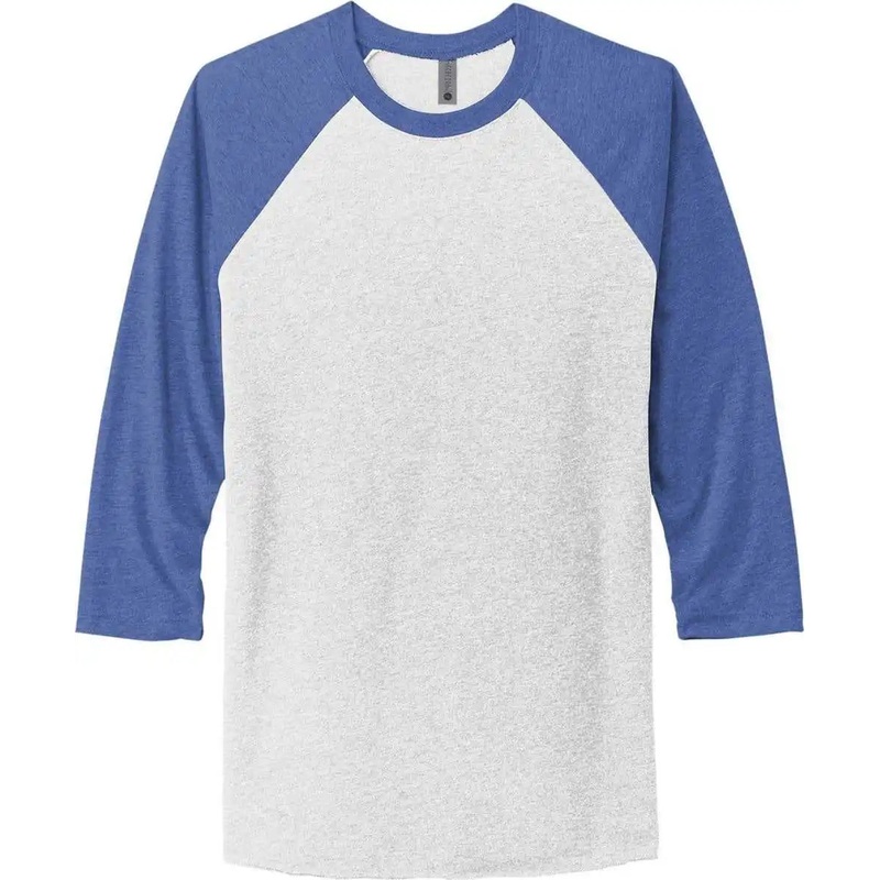 Next Level Apparel NL6051 Unisex Tri-Blend 3/4-Sleeve Raglan Tee – VTG Royal/ Hthr White
