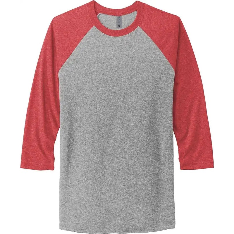 Next Level Apparel NL6051 Unisex Tri-Blend 3/4-Sleeve Raglan Tee – VTG Red/ Prem Hthr
