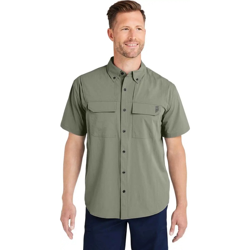 HUK H150183 Men’s Creekbed Short Sleeve Shirt – MOSS