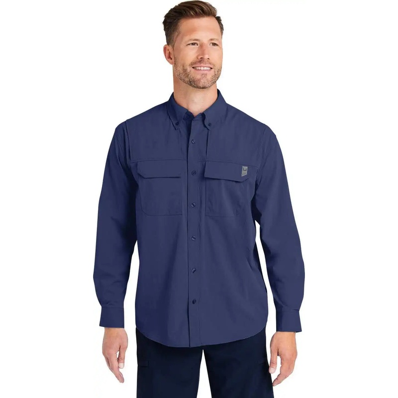 HUK H150184 Men’s Creekbed Long Sleeve Shirt – NAVAL ACADEMY