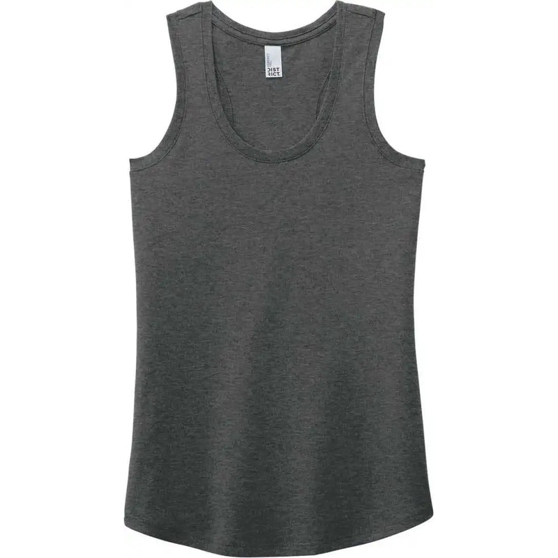District DM138L Women’S Perfect Tri Racerback Tank – Black Frost