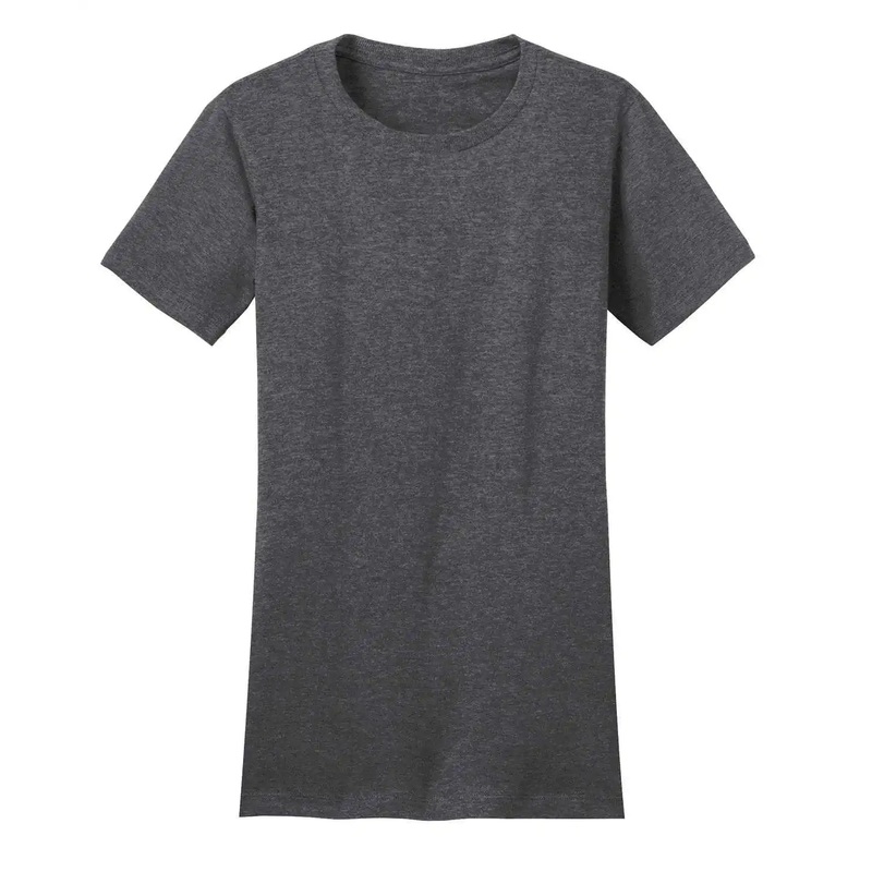 District DT5001 Women’S Fitted The Concert Tee – Heathered Charcoal