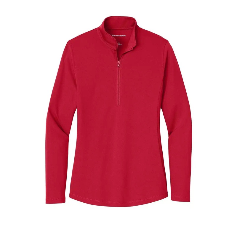 Port Authority LK112 Women’S Dry Zone Uv Micro-Mesh 1/4-Zip – Rich Red