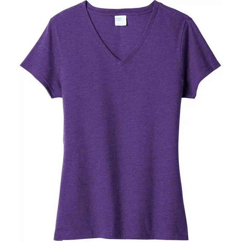 Port & Company LPC455V Women’S Fan Favorite Blend V-Neck Tee – Team Purple Heather