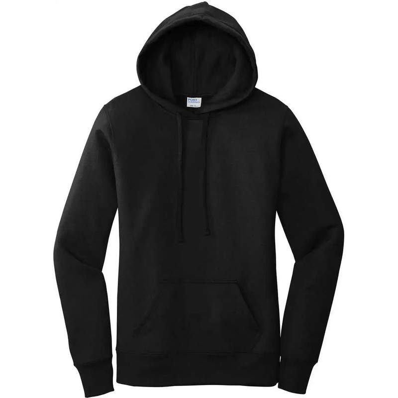 Port & Company LPC78H Women’S Core Fleece Pullover Hooded Sweatshirt – Jet Black