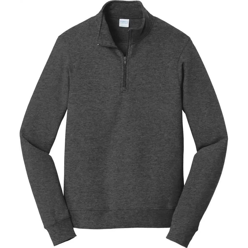 Port & Company PC850Q Fan Favorite Fleece 1/4-Zip Pullover Sweatshirt – Dark Heather Grey