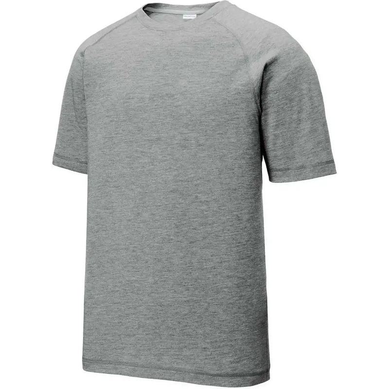 Sport-Tek ST400 Posicharge Tri-Blend Wicking Raglan Tee – Dark Grey Heather