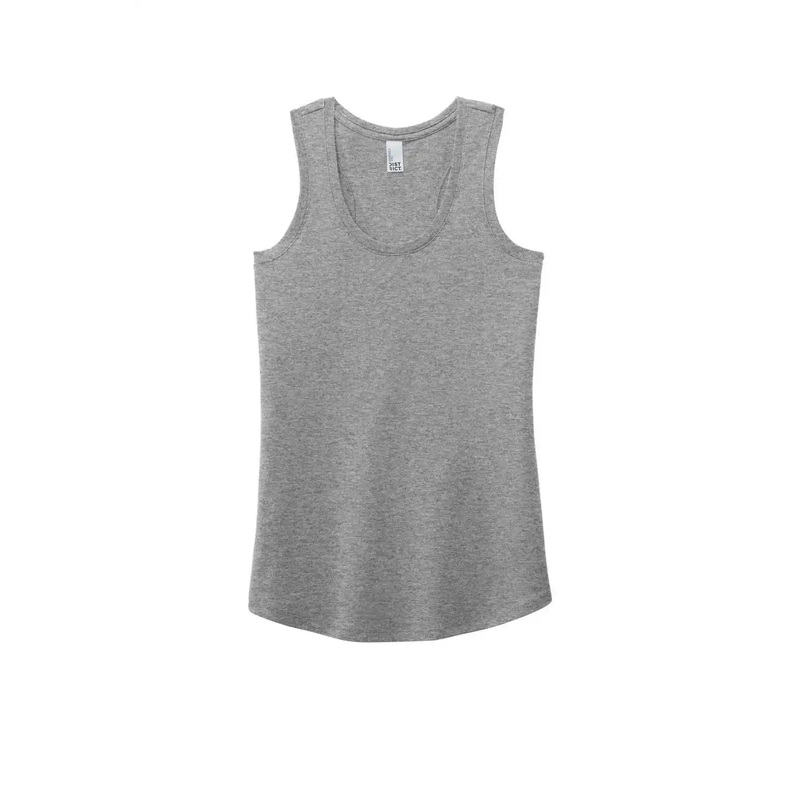 District DM138L Women’S Perfect Tri Racerback Tank – Grey Frost