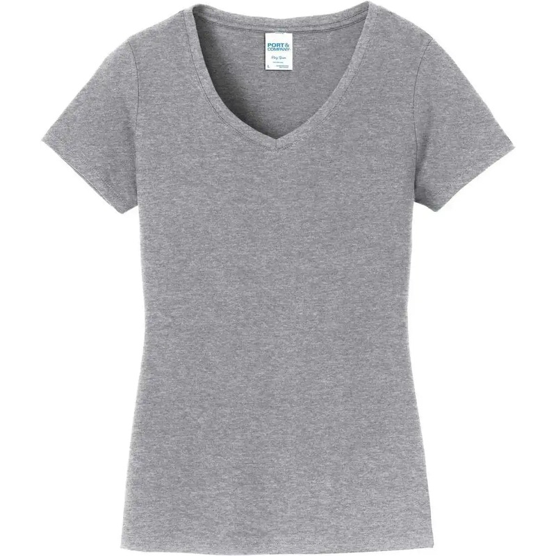Port & Company LPC450V Women’S Fan Favorite V-Neck Tee – Athletic Heather