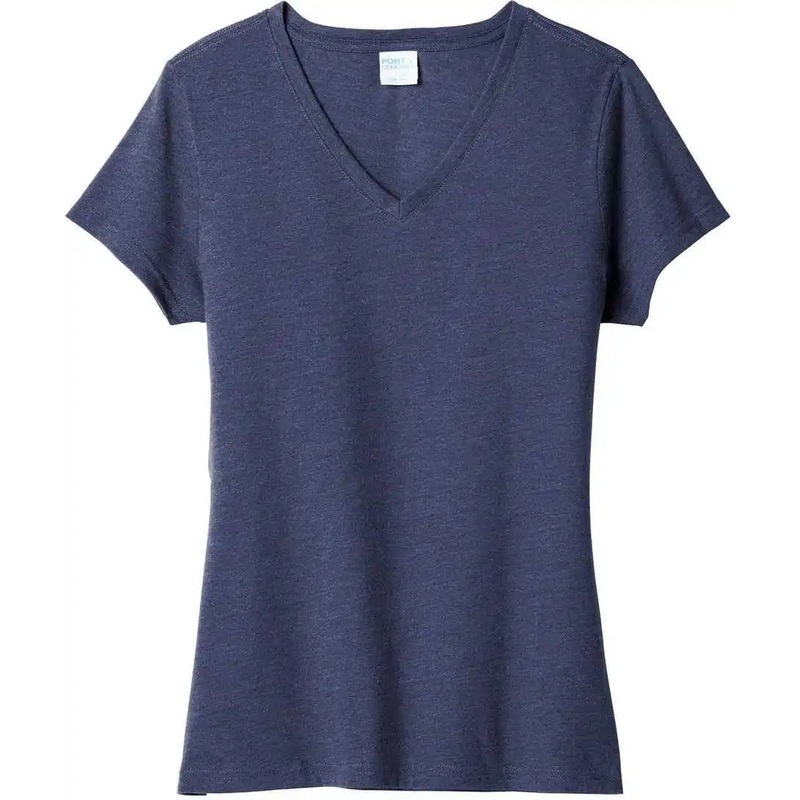 Port & Company LPC455V Women’S Fan Favorite Blend V-Neck Tee – Team Navy Heather