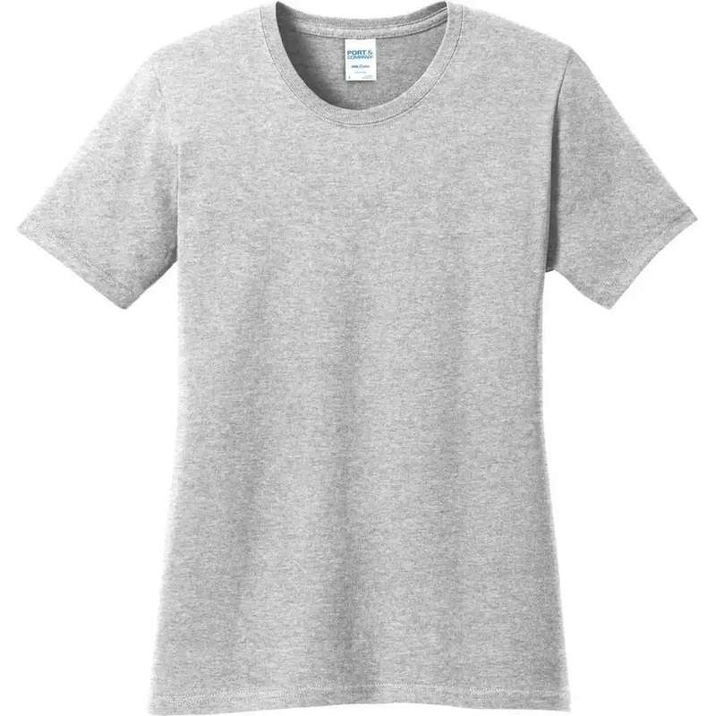 Port & Company LPC54 Women’S Core Cotton Tee – Ash
