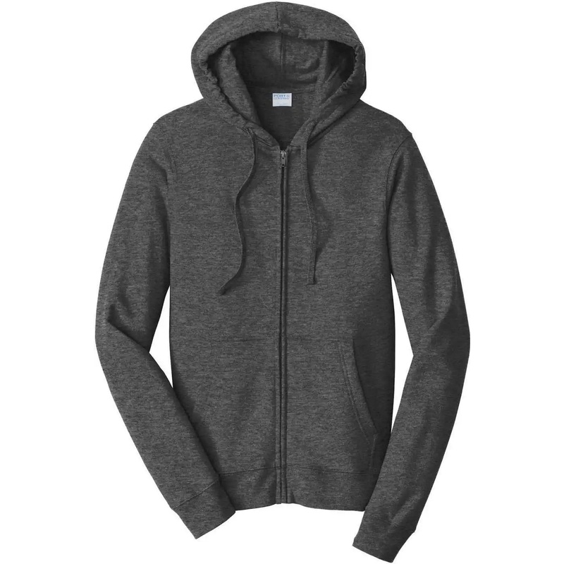 Port & Company PC850ZH Fan Favorite Fleece Full-Zip Hooded Sweatshirt – Dark Heather Grey