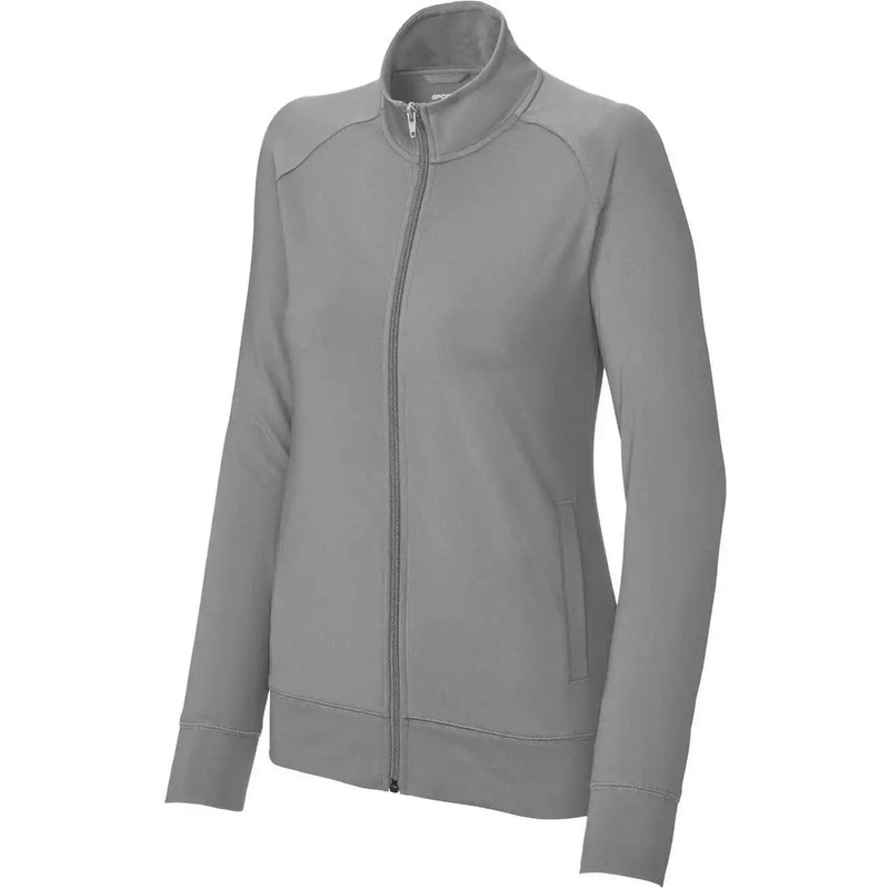 Sport-Tek LST857 Women’S Sport-Wick Stretch Full-Zip Cadet Jacket – Charcoal Grey