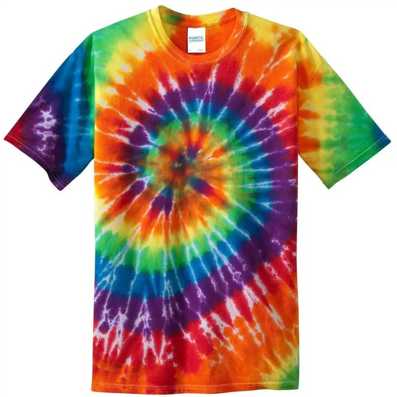 Port & Company PC147  TieDye Tee – Rainbow
